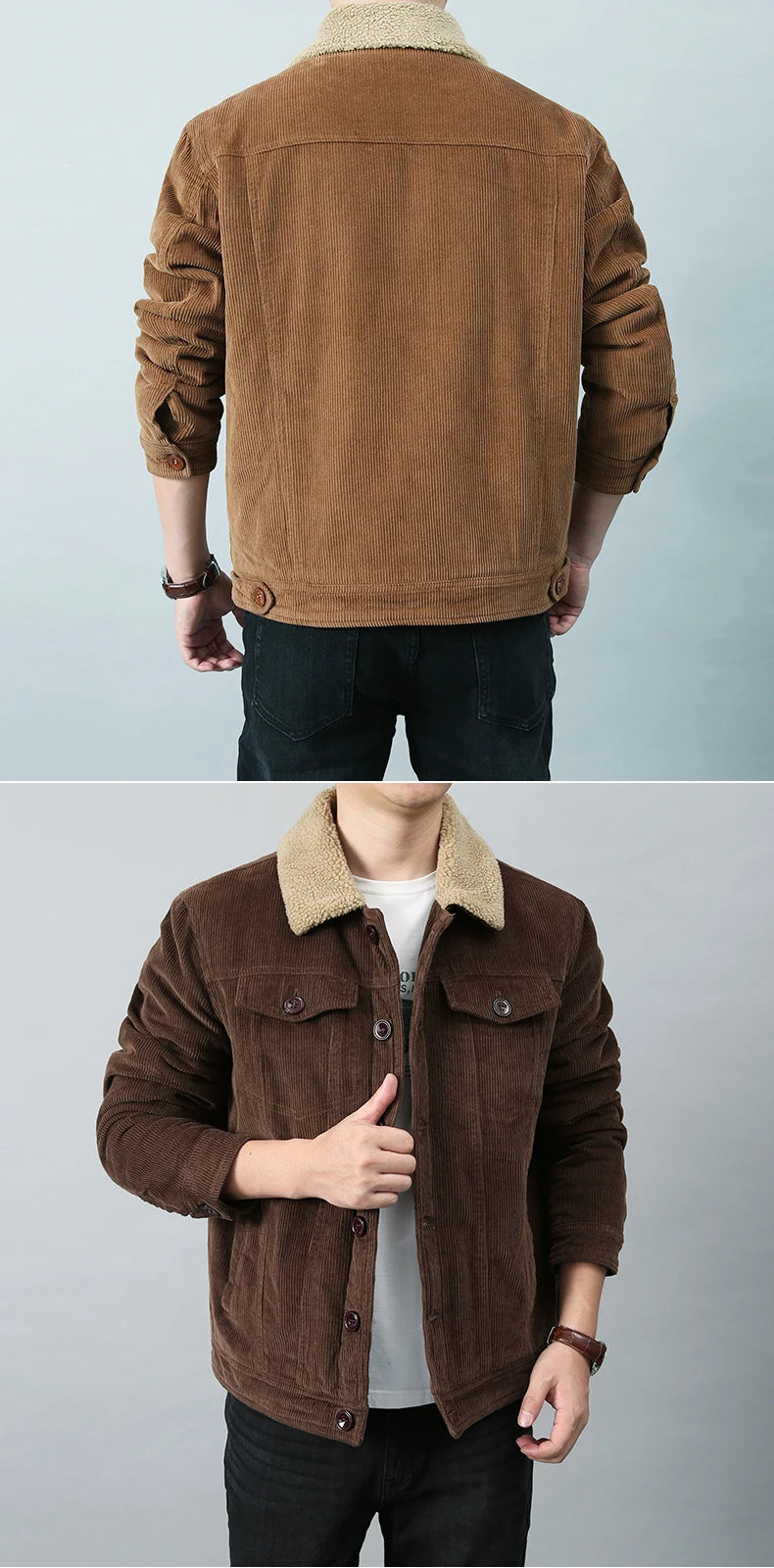 Men's Corduroy Sherpa-Lined Jacket