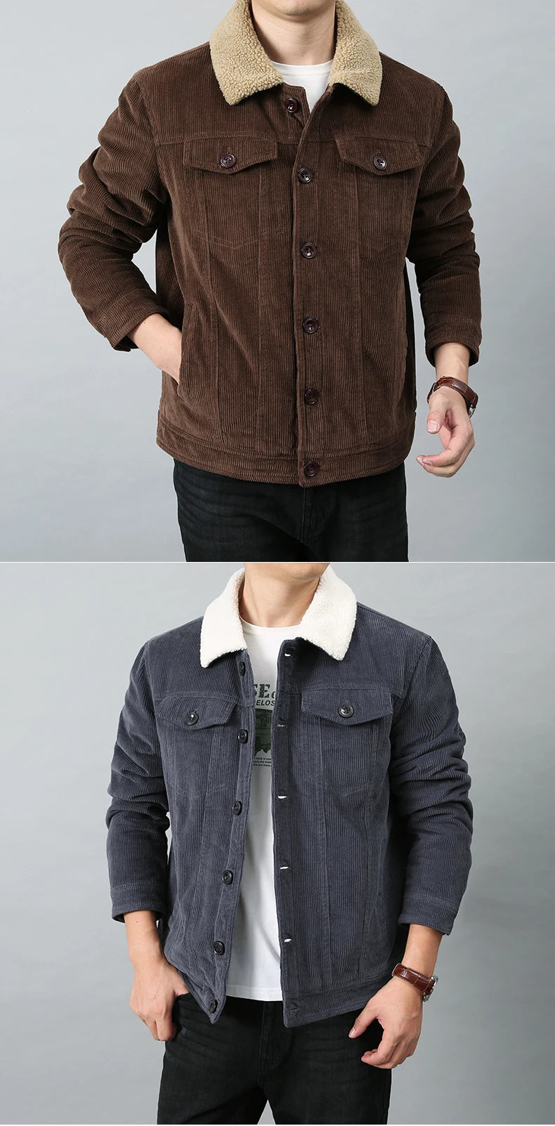 Men's Corduroy Sherpa-Lined Jacket